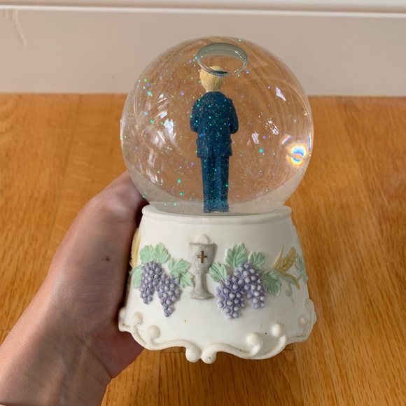 Vintage Accents Vintage Boys First Communion Ceramic Snow Globe